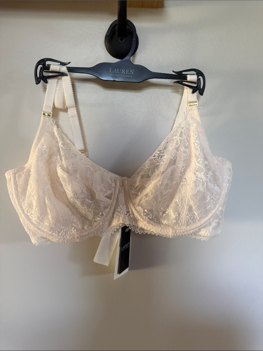 Lauren Ralph Lauren Lace Underwire Bra - Cream